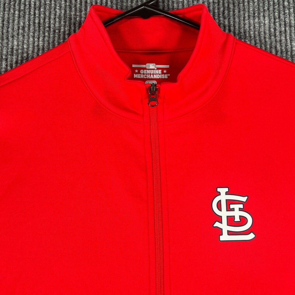 St. Louis Cardinals Jacket Mens Large Red Long Sleeve Full Zip Mock Neck MLB